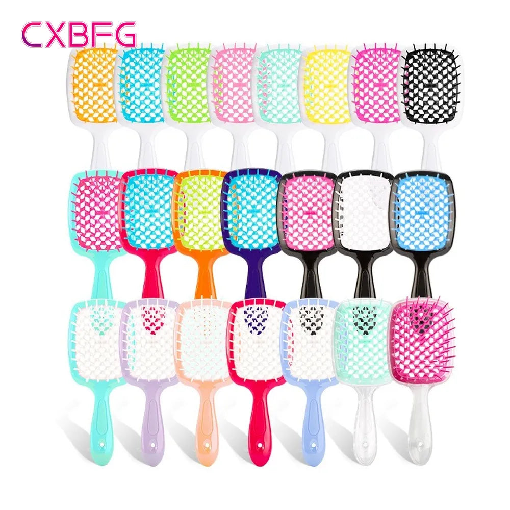 Tangled Hair Comb Detangling Hair Brush Massage Combs Hollow Out Wet Curly Hair Brushes Barber Comb Salon Hair Styling Tools