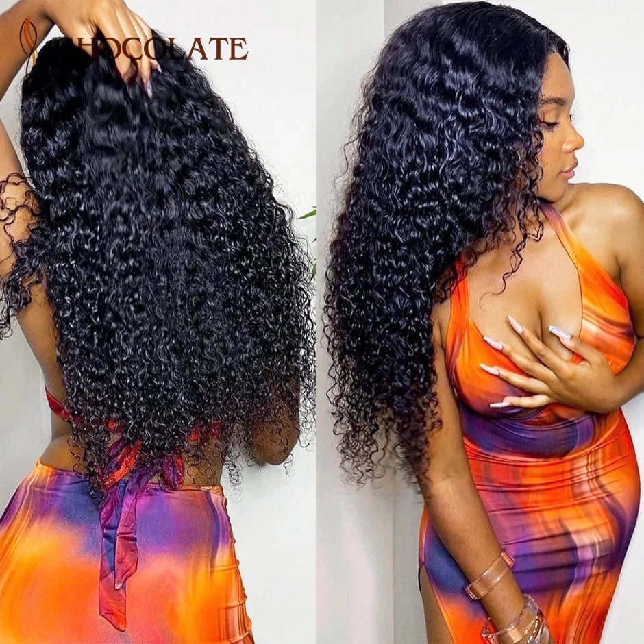 Water Wave 13x6 HD Lace Frontal Wig Deep Curly Human Hair Wigs For Black Women Brazilian 4x4 Deep Wave Lace Closure Wig