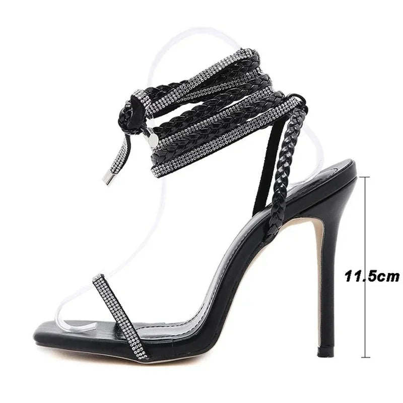 Summer Woman Shoes High Heels Sexy Leather Gladiator Sandals Fashion