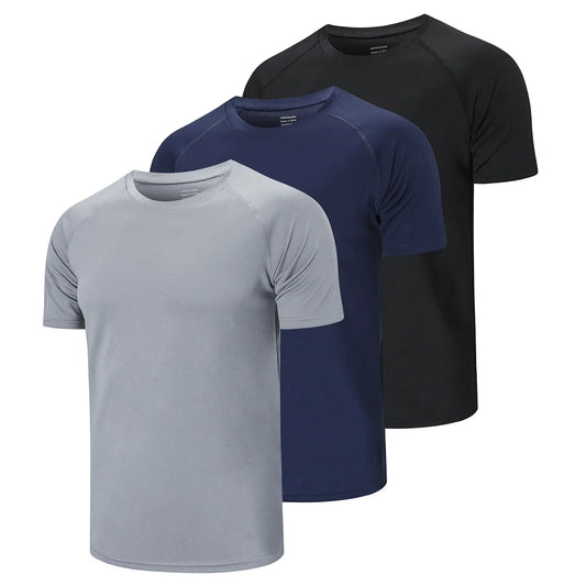 ZengVee 3 Pack Mens Running Shirts, Workout Tops Men Sport