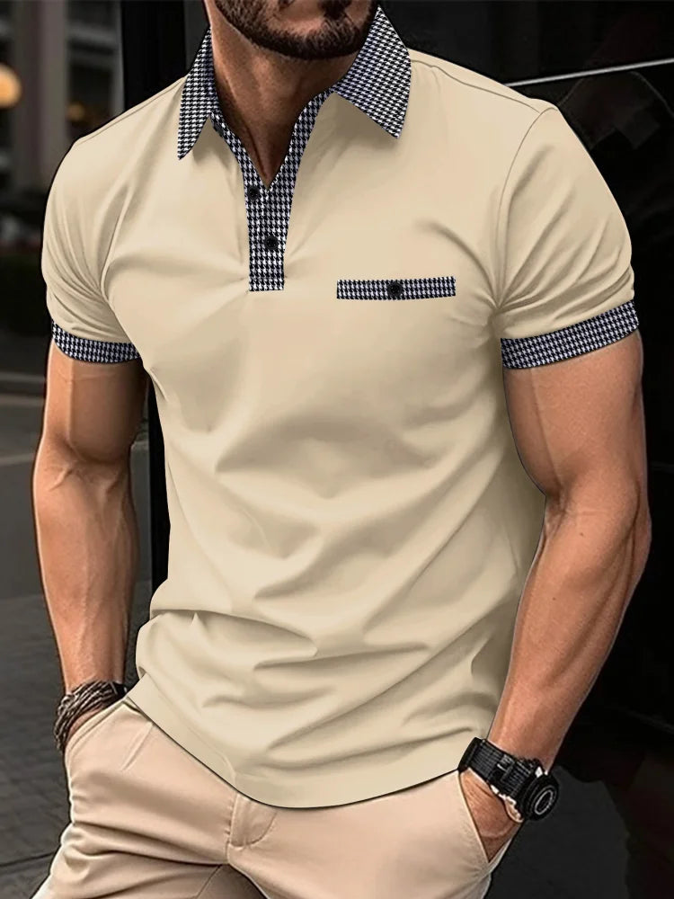 Summer New Men's Casual Short-Sleeved Polo Shirt Office Fashion