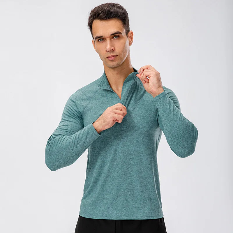 Men's Autumn Fitness Long-Sleeved Quick-Dry Running Tops