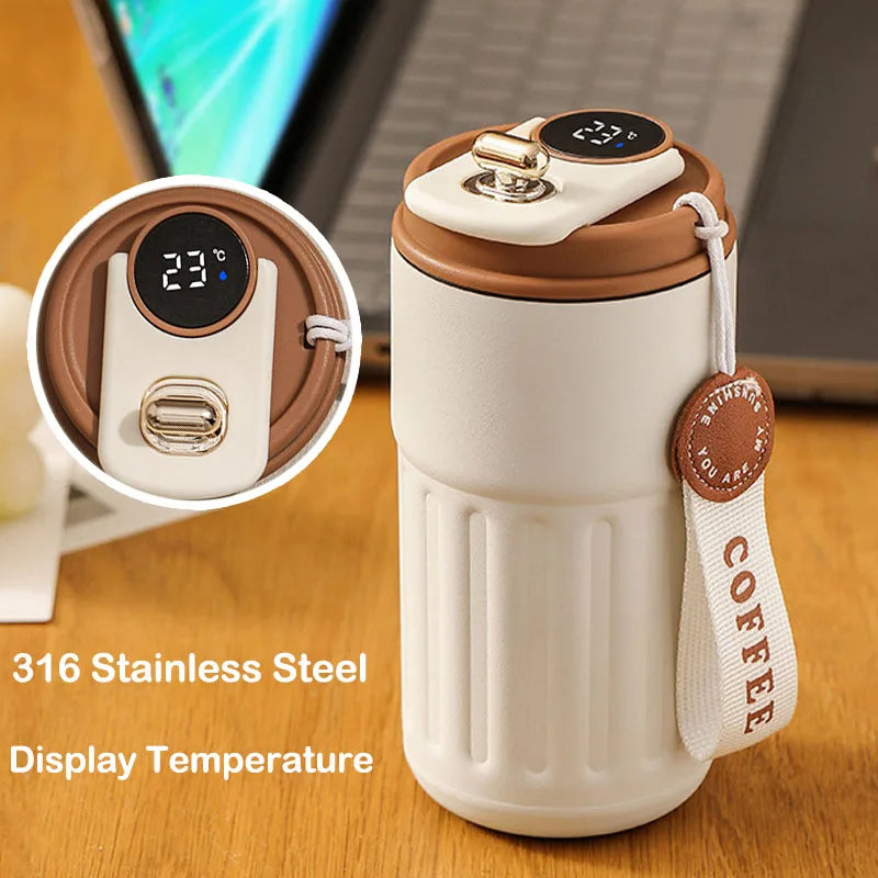 Thermos Bottle Smart Display Temperature 316 Stainless Steel Vacuum Cup Office Coffee