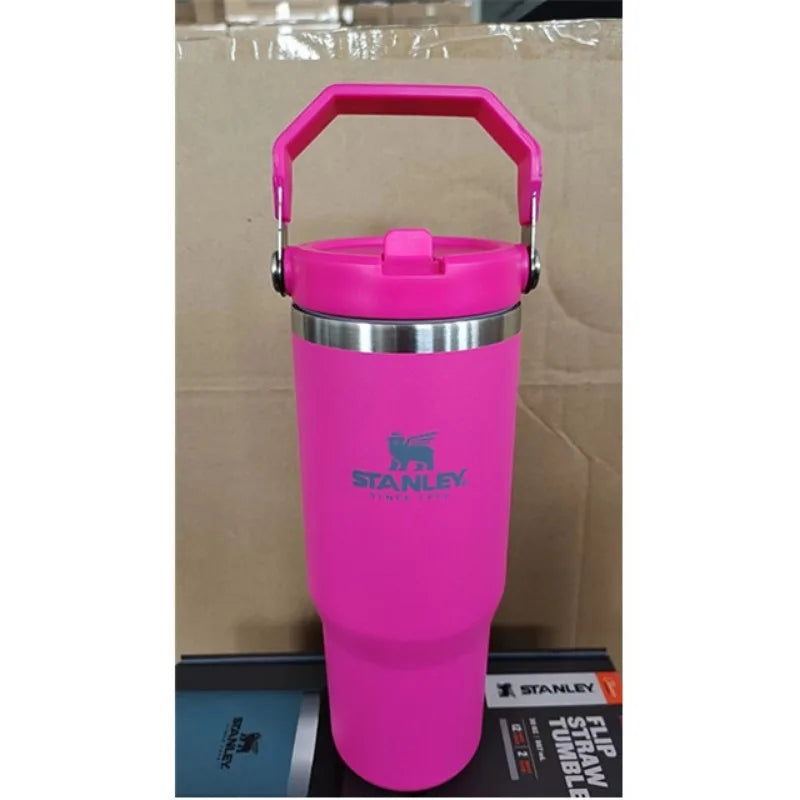 Tumbler With handle Leopard Tumbler With Straw Lids Stainless