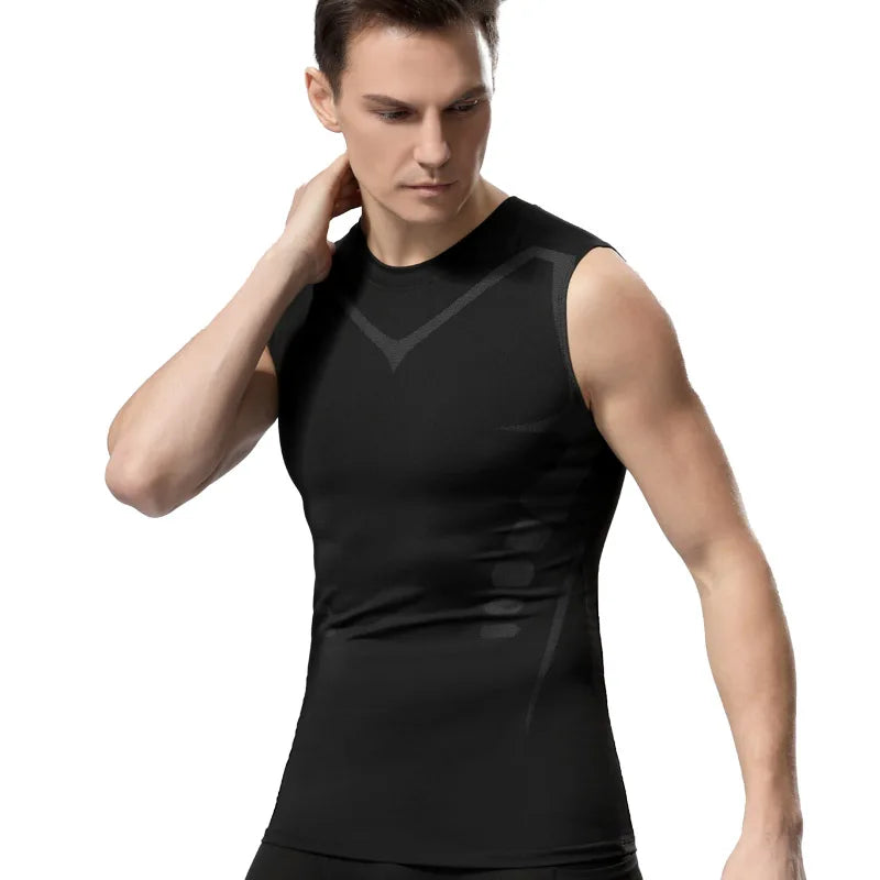 Compression Tank Top Men Gym Shirt Sleeveless Quick Dry Printing