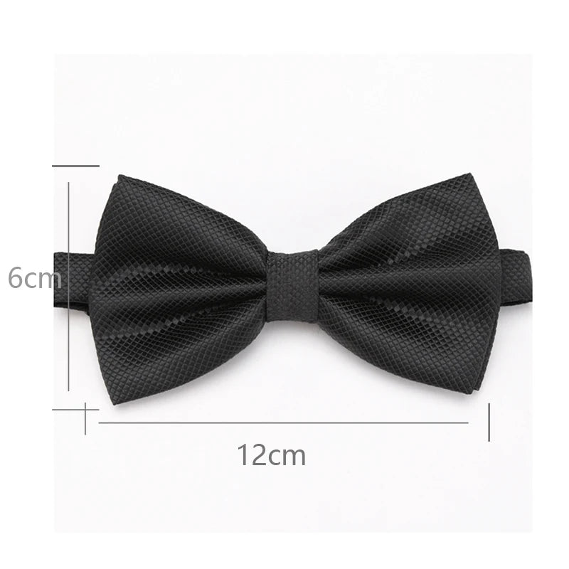 Men Plaid Bowties Groom Mens Solid Fashion Cravat