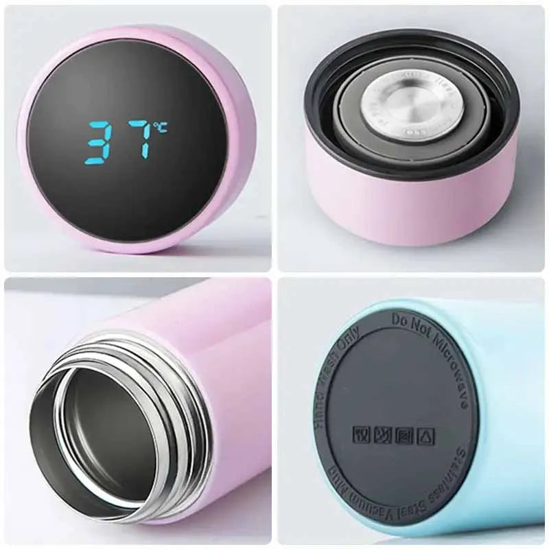 Stainless steel thermos bottle with digital