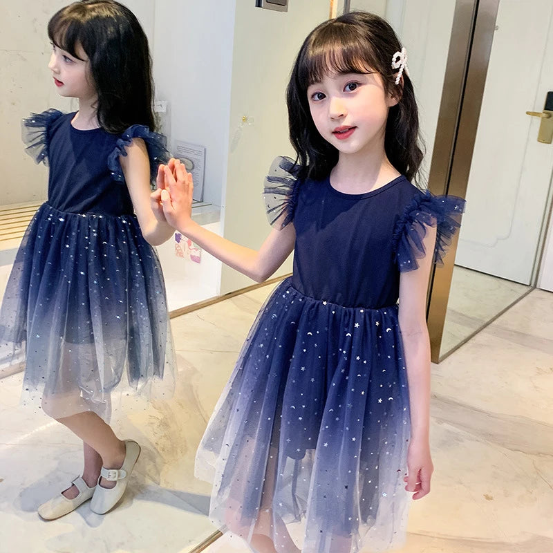 Summer Girl Dress Princess Star Sleeveless