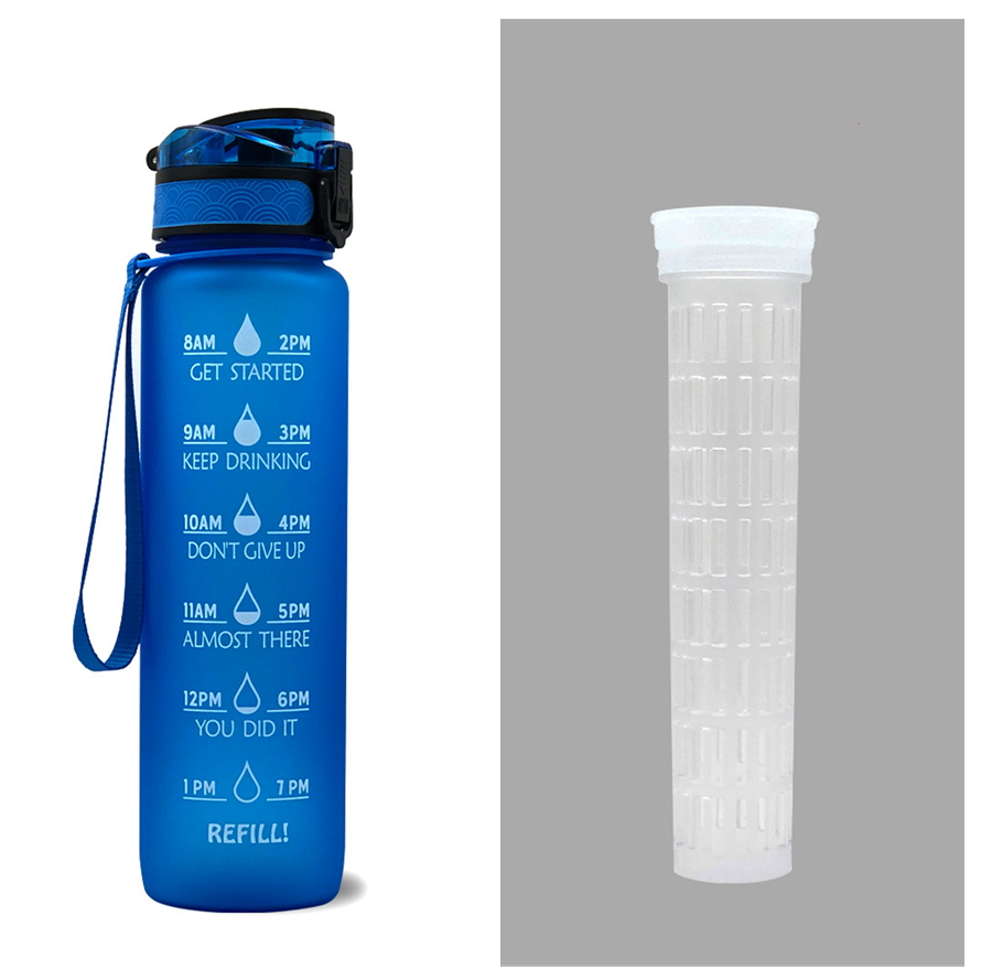 Water Bottle With Time Marker Bounce Cover Motivational Water