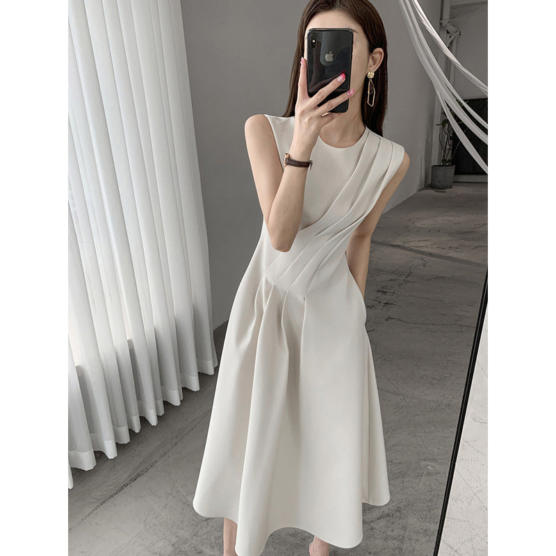 French Retro Chic Design Long Dress Cold Style High-end