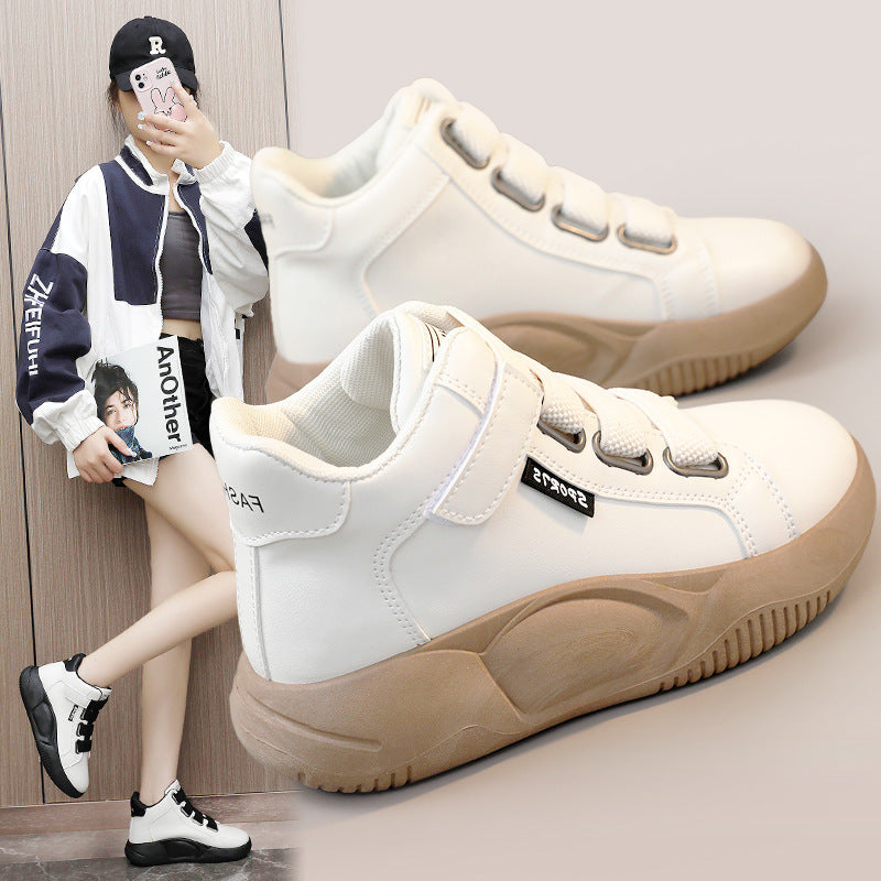 Spring And Autumn Mid-top Breathable Platform Sneakers