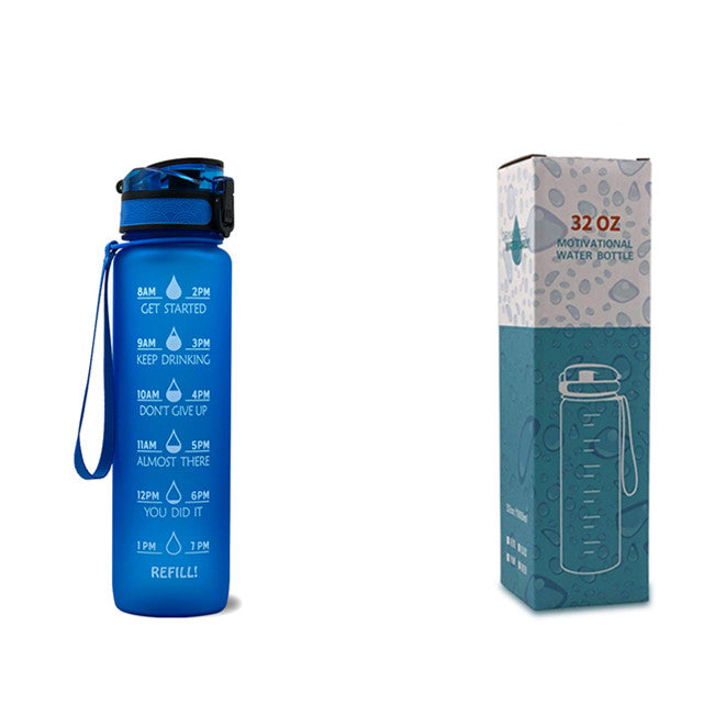 Water Bottle With Time Marker Bounce Cover Motivational Water