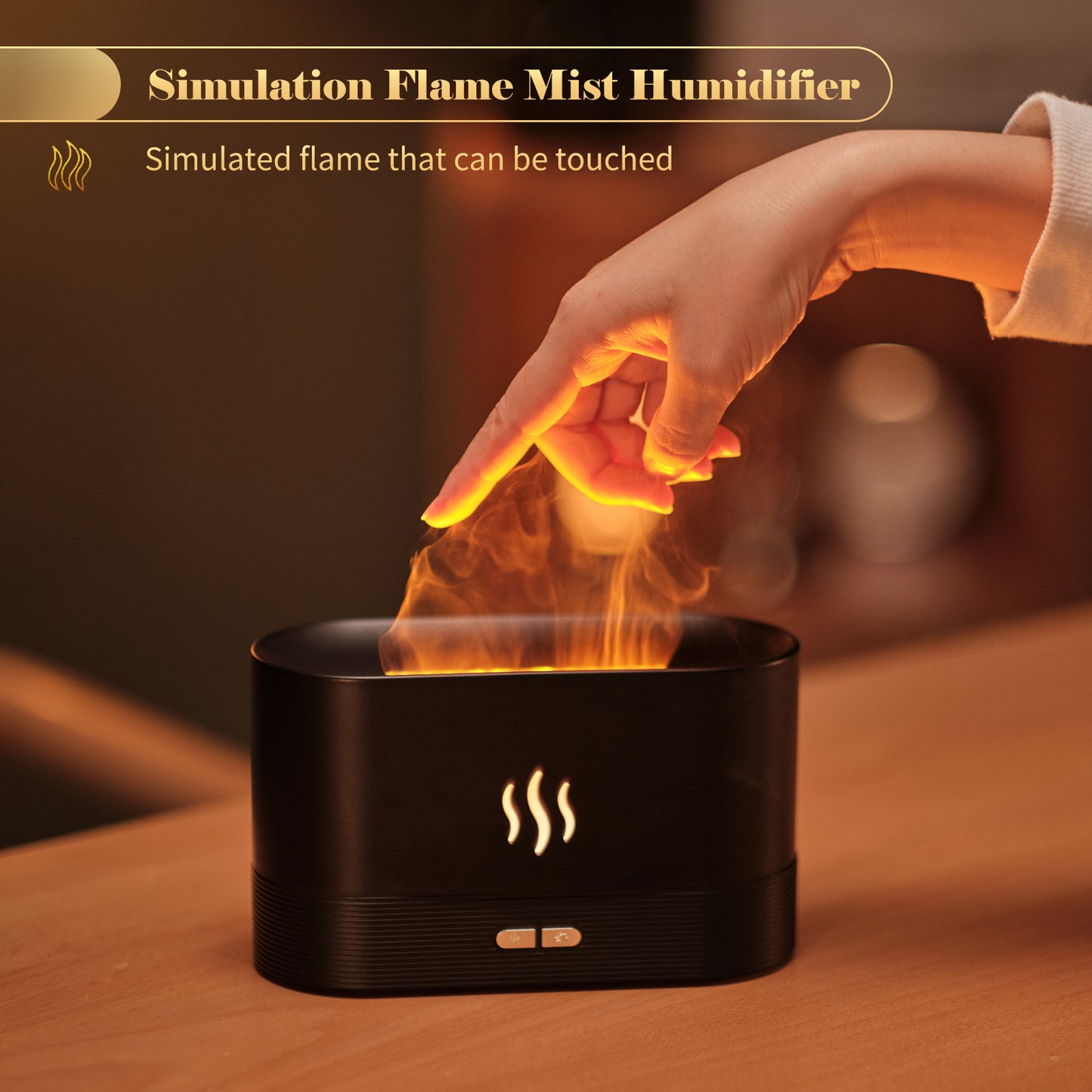 With Flame Light Mist Humidifier Aromatherapy Diffuser With Waterless