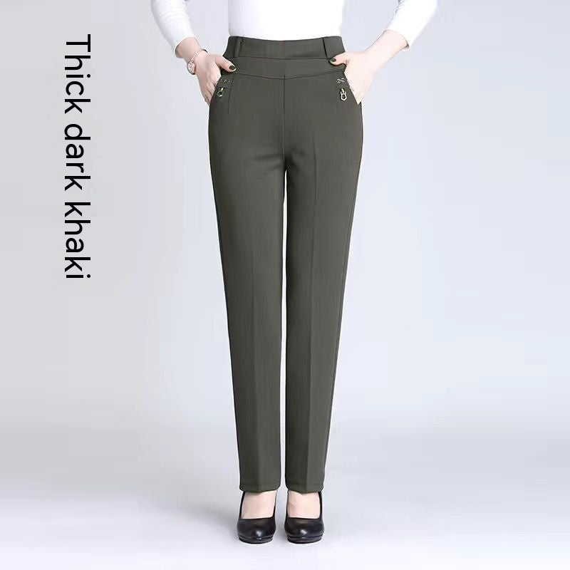 Women's Trousers Straight High Waist Stretch