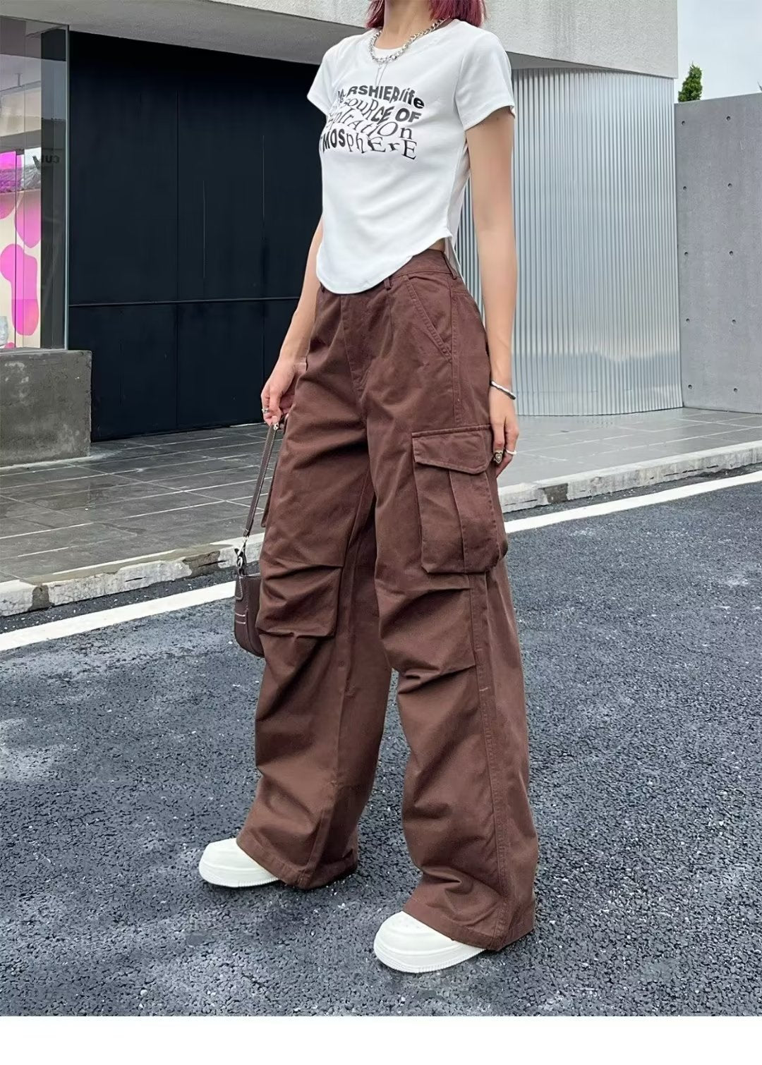 Women's Summer American Retro Loose High Waist Wide Leg Pants