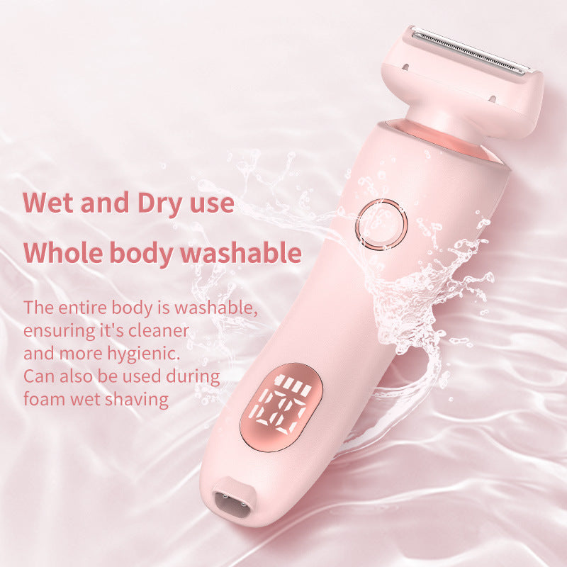 2 In 1 Hair Removal Epilator USB Rechargeable Trimmer Women Body Razor