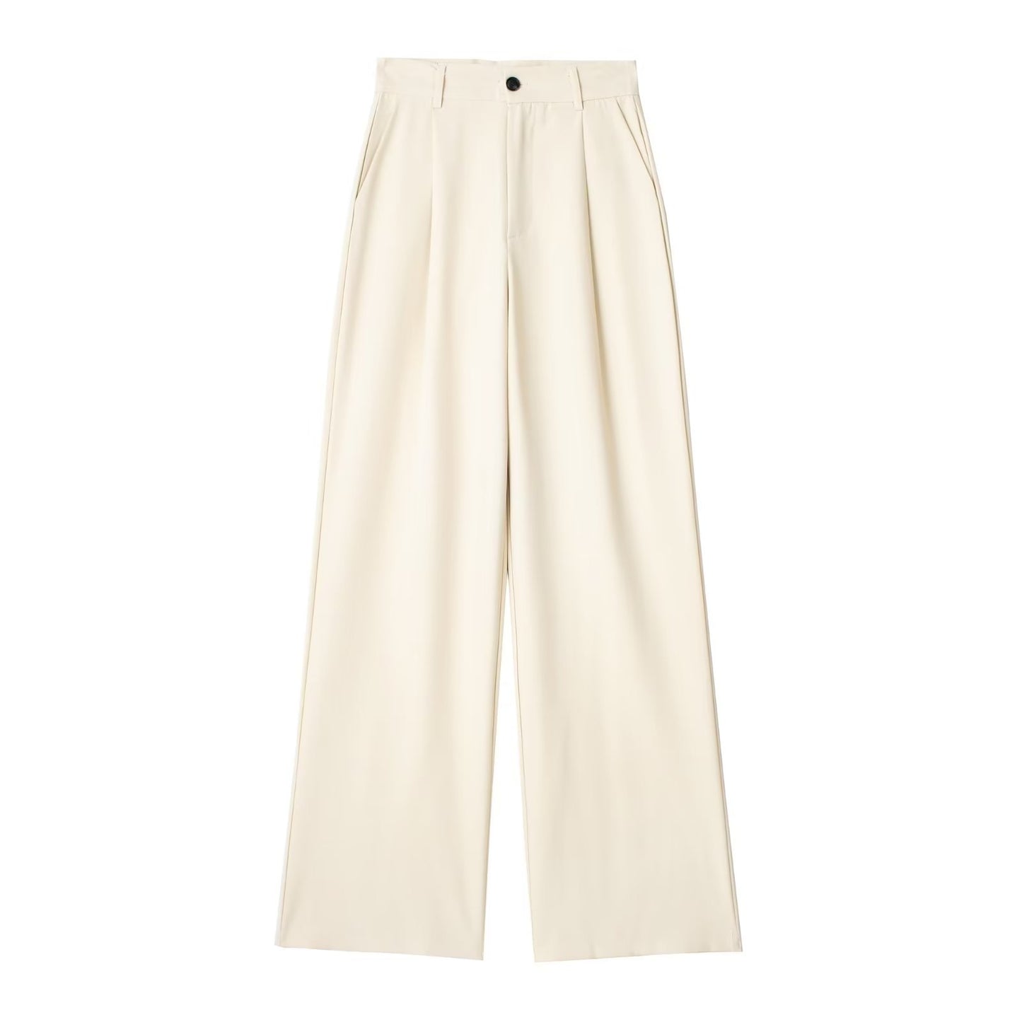 Women's French-style Pleated High-waist Wide-leg Trousers