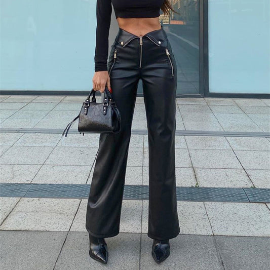 Women's High Waist Straight Loose Wide Leg Pants