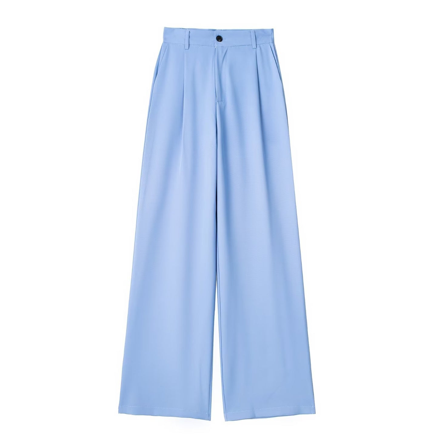 Women's French-style Pleated High-waist Wide-leg Trousers