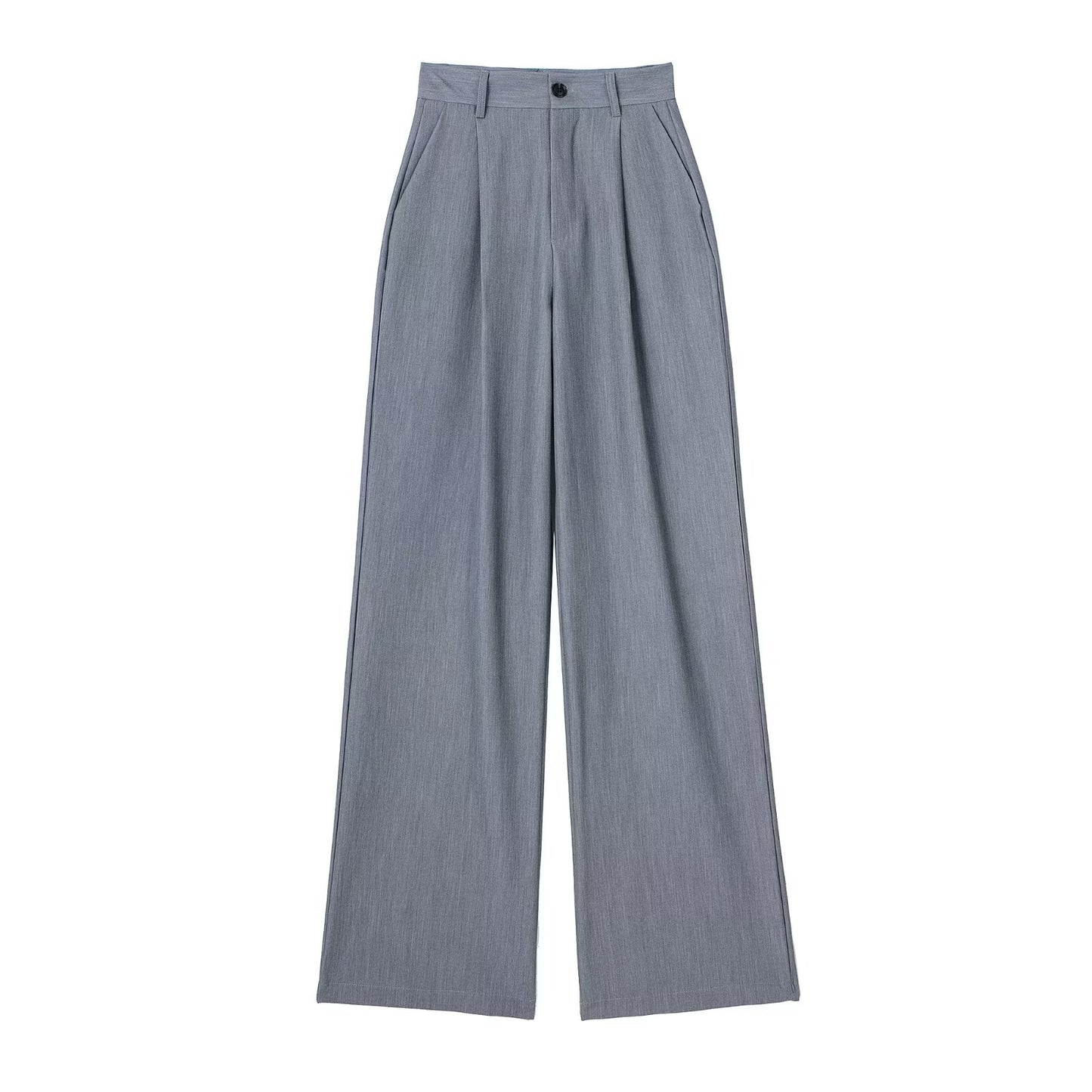 Women's French-style Pleated High-waist Wide-leg Trousers