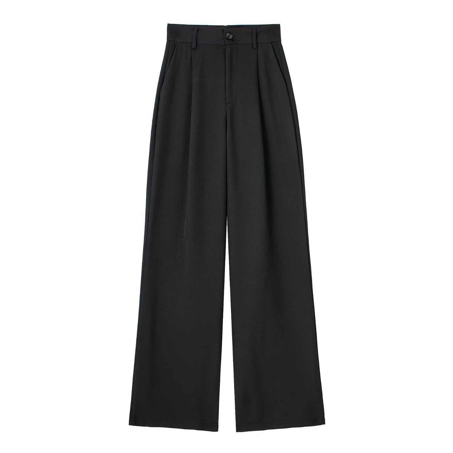 Women's French-style Pleated High-waist Wide-leg Trousers