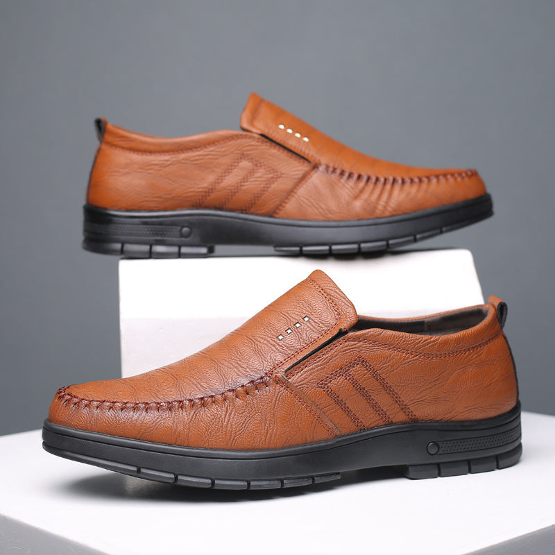 New Men's Leather Shoes, Men's Casual Shoes, Leather Upper And Soft Sole