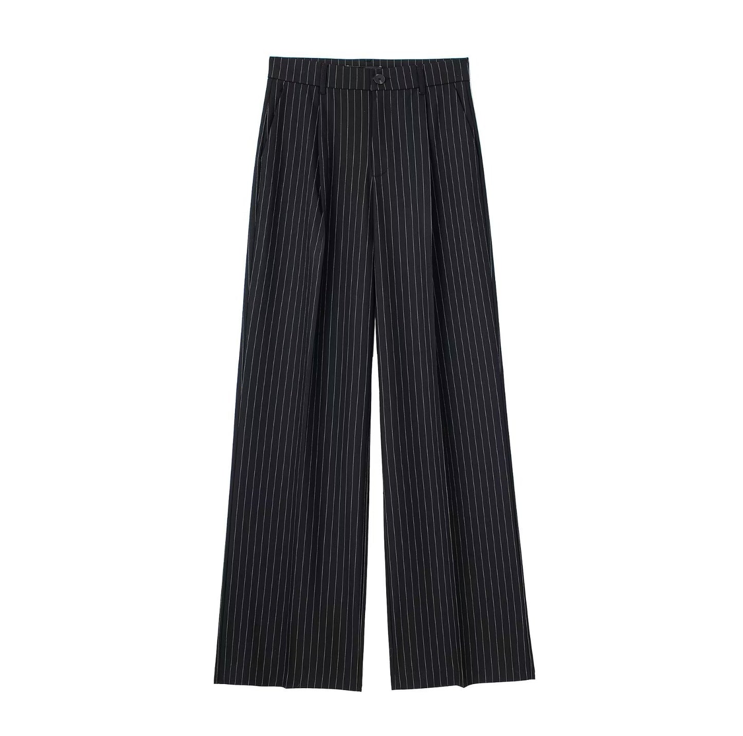 Women's French-style Pleated High-waist Wide-leg Trousers