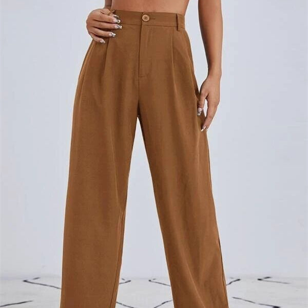 Women's High Waist Casual Wide-leg Suit Trousers