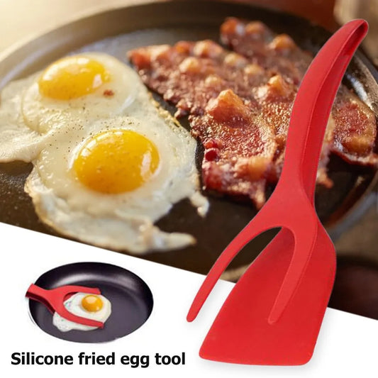 Flip Tongs Egg Spatula Tongs Clamp Pancake Fried Egg French