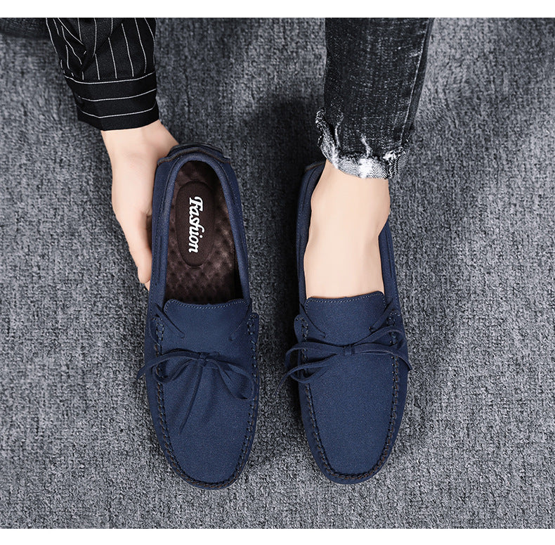 Korean Style Trendy Casual Shoes Canvas Low-top British Microfiber Suede Shoes