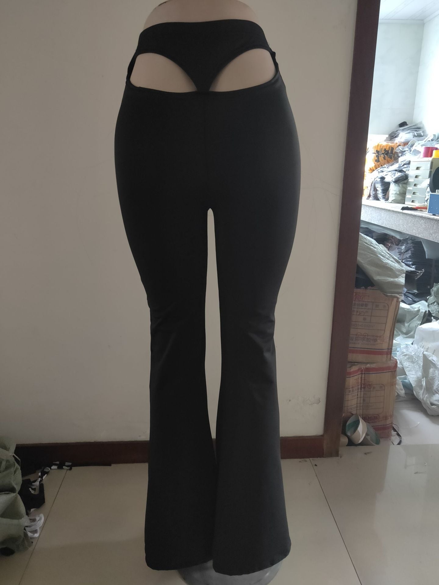 Women's T-Line Cutout Wide Leg Stretch Slim Pants