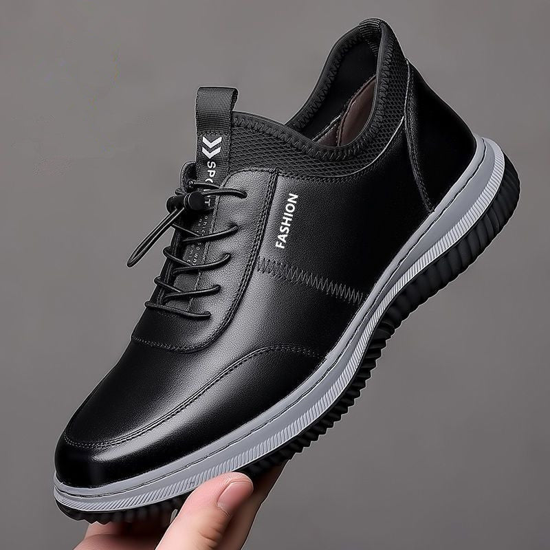 Men's Casual Leather Shoes Breathable Soft Bottom Soft Surface Board Shoes