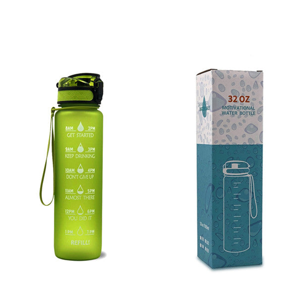 Water Bottle With Time Marker Bounce Cover Motivational Water