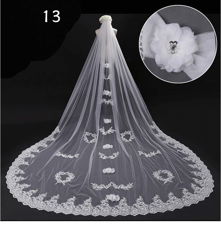 Bridal Wedding Dress Long Tail Luxury Super Fairy Wedding Veil