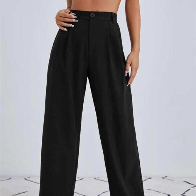 Women's High Waist Casual Wide-leg Suit Trousers