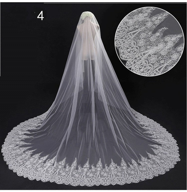 Bridal Wedding Dress Long Tail Luxury Super Fairy Wedding Veil