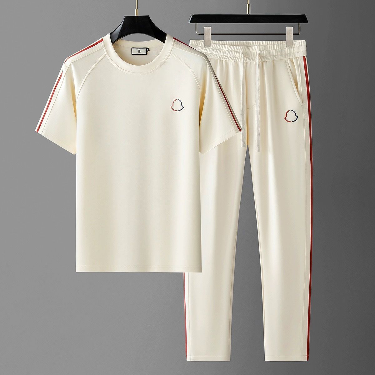 Short Sleeve Sports Set Men's Embroidery Straight